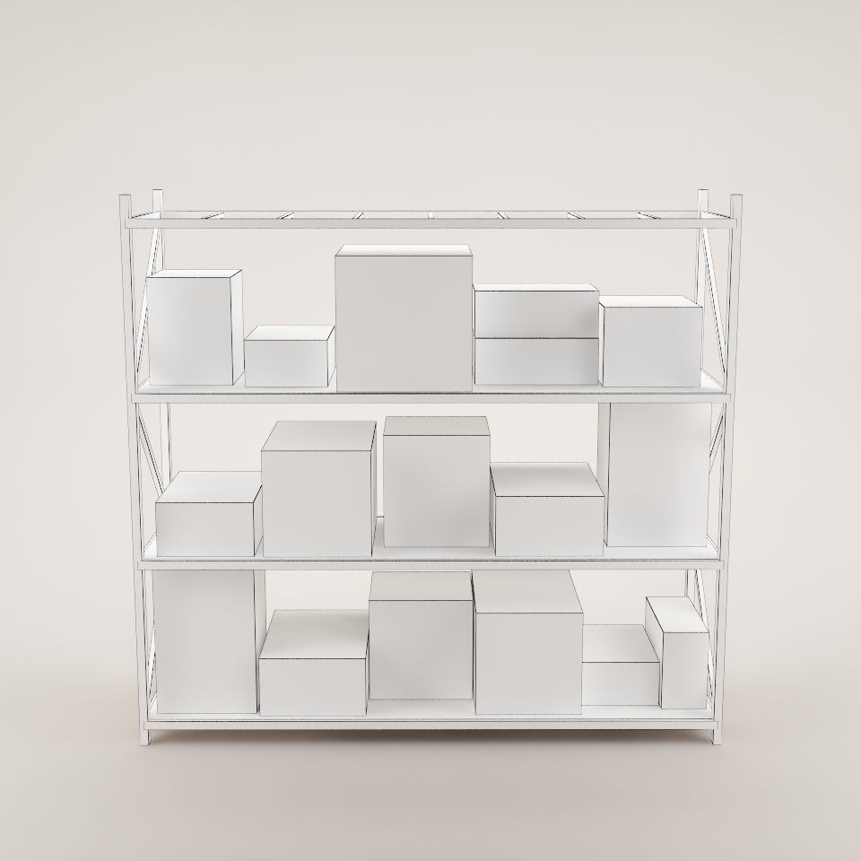 Warehouse Rack Storage 02 Low-poly 3D model_6