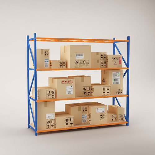 Warehouse Rack Storage 02 Low-poly 3D model
