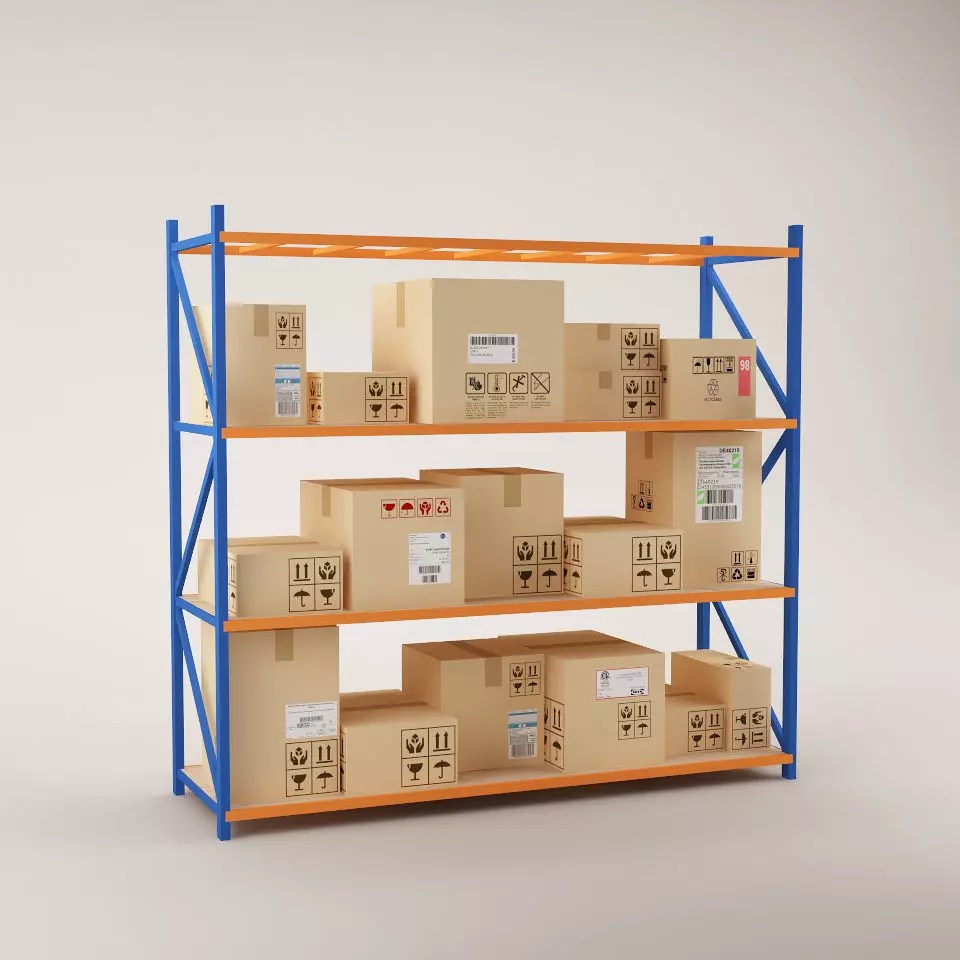 Warehouse Rack Storage 02 Low-poly 3D model_0