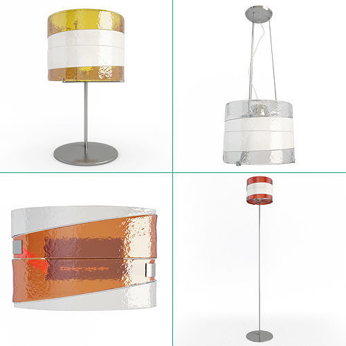 Riflessi Lamps Collection Av Mazzega 3D model