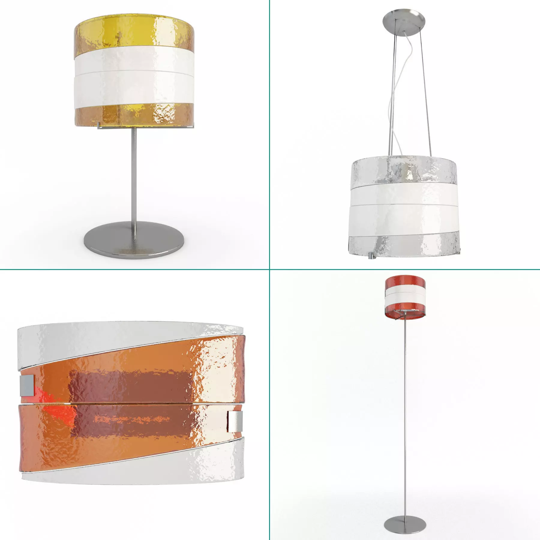 Riflessi Lamps Collection Av Mazzega 3D model_0