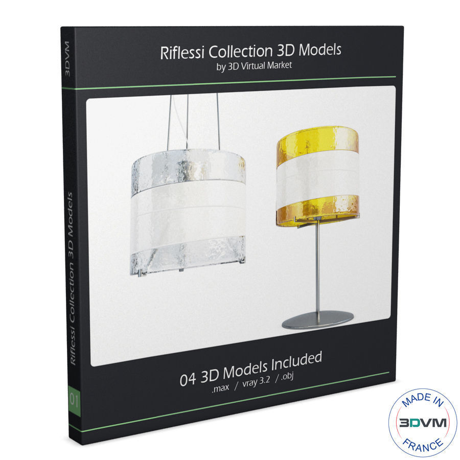 Riflessi Lamps Collection Av Mazzega 3D model_1