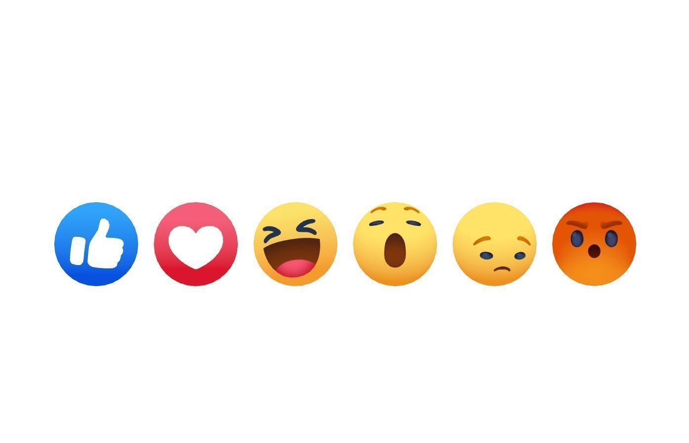 Animated Facebook Reaction Button Pack Low-poly 3D model_20