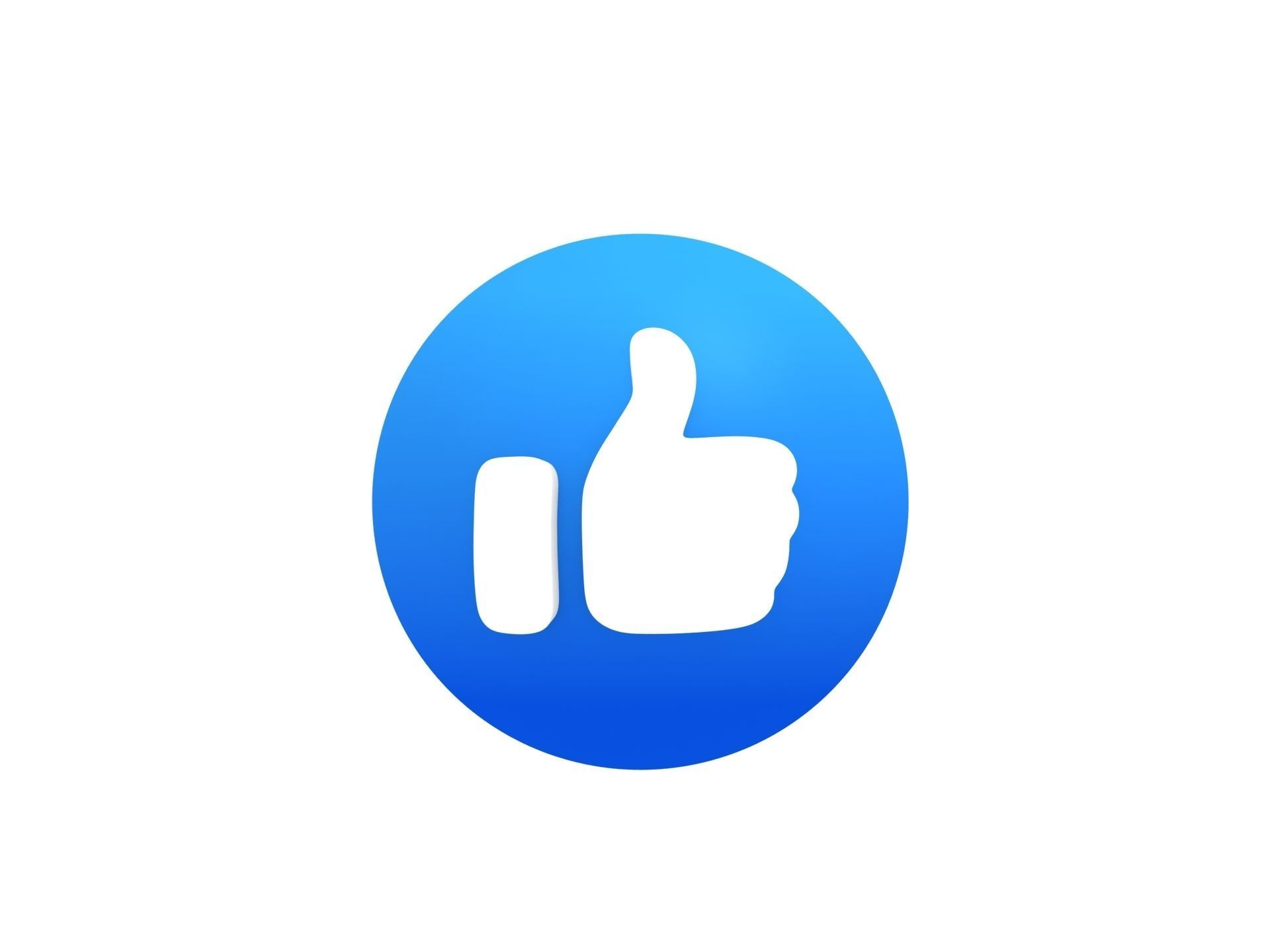 Animated Facebook Reaction Button Pack Low-poly 3D model_4