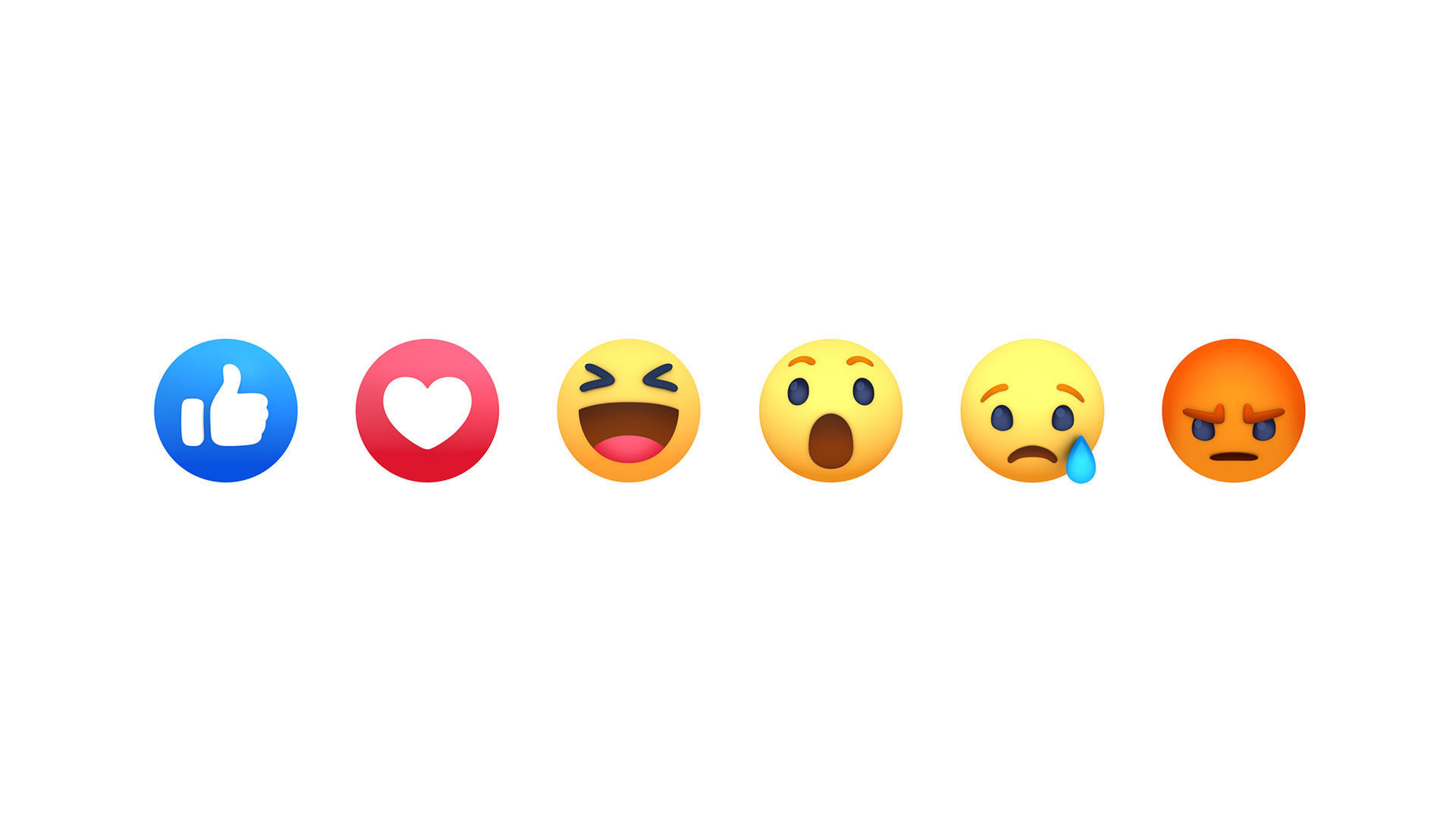 Animated Facebook Reaction Button Pack Low-poly 3D model_3