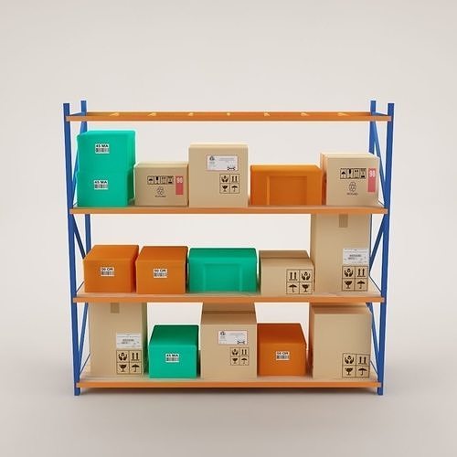 Warehouse Rack Storage 05 Low-poly 3D model