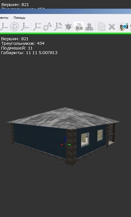 Single-room house two rooms Free low-poly 3D model_2