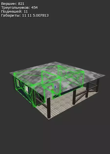 Single-room house two rooms Free low-poly 3D model_0