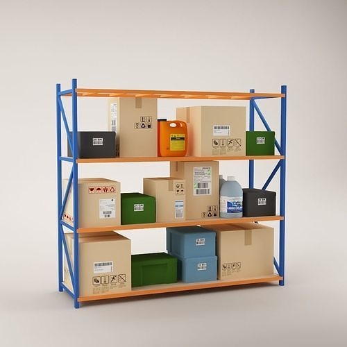 Warehouse Rack Storage 06 Low-poly 3D model