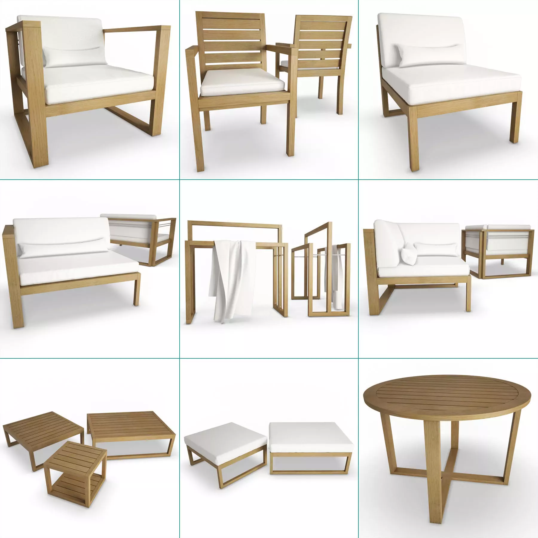 Siena Outdoor Wooden Furniture Manutti 3D model_0