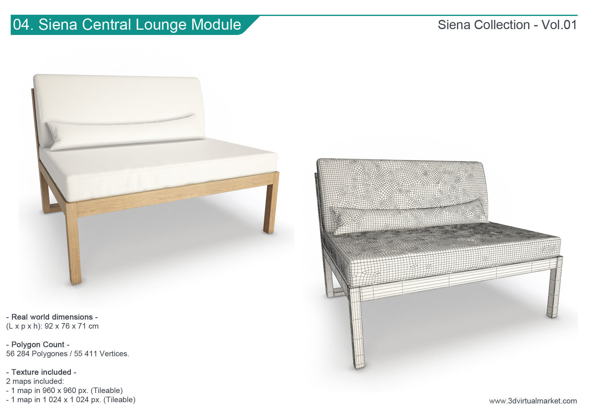 Siena Outdoor Wooden Furniture Manutti 3D model_5