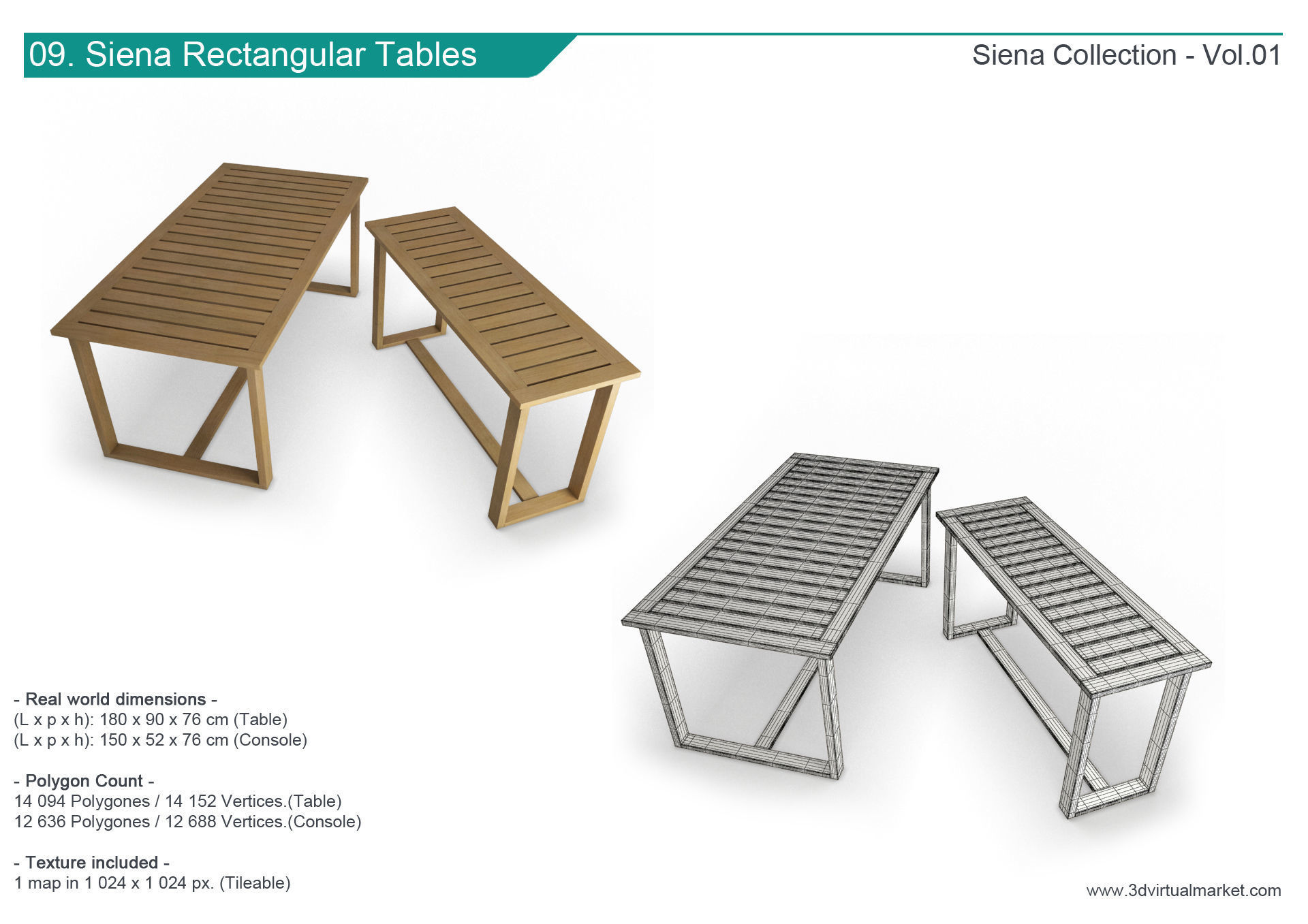 Siena Outdoor Wooden Furniture Manutti 3D model_10