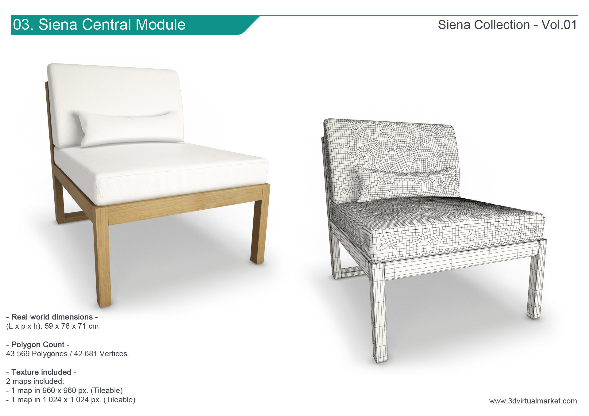 Siena Outdoor Wooden Furniture Manutti 3D model_4