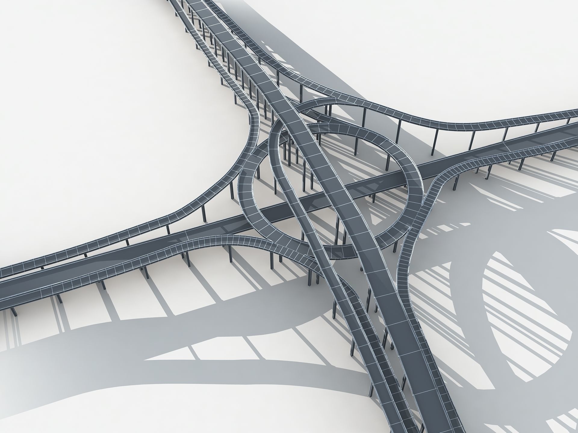 Highway Road Viaduct Flyover 05 3D model_10