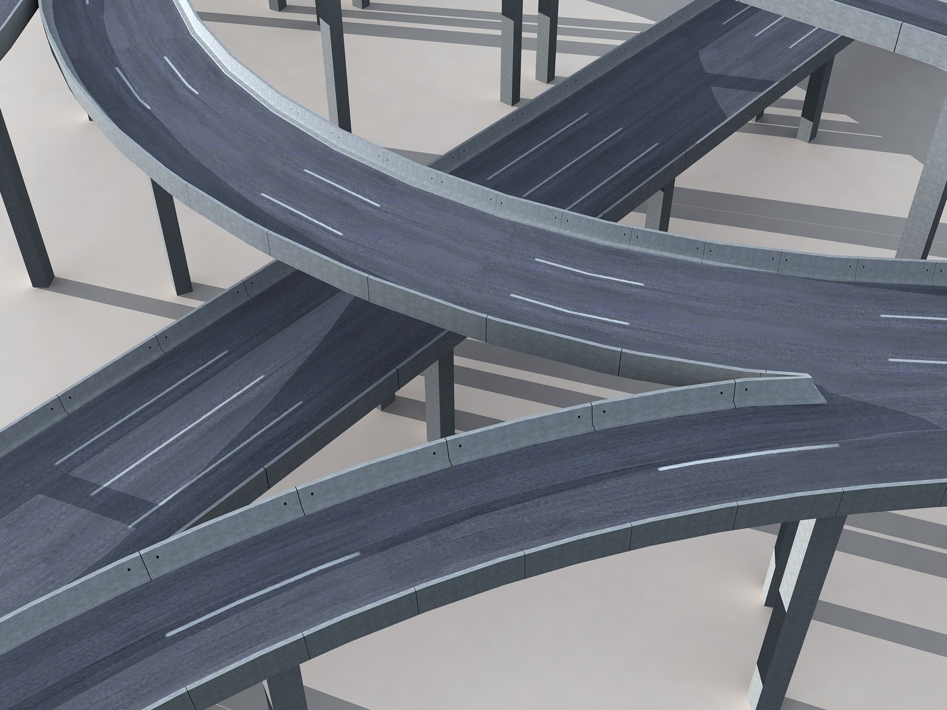 Highway Road Viaduct Flyover 05 3D model_14