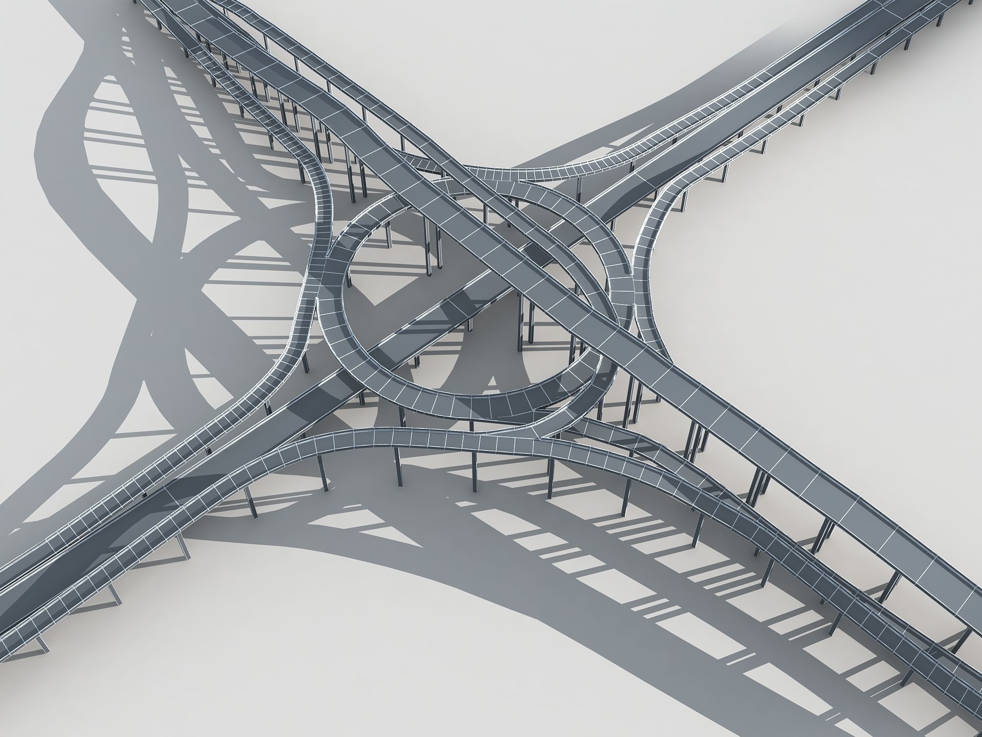Highway Road Viaduct Flyover 05 3D model_13