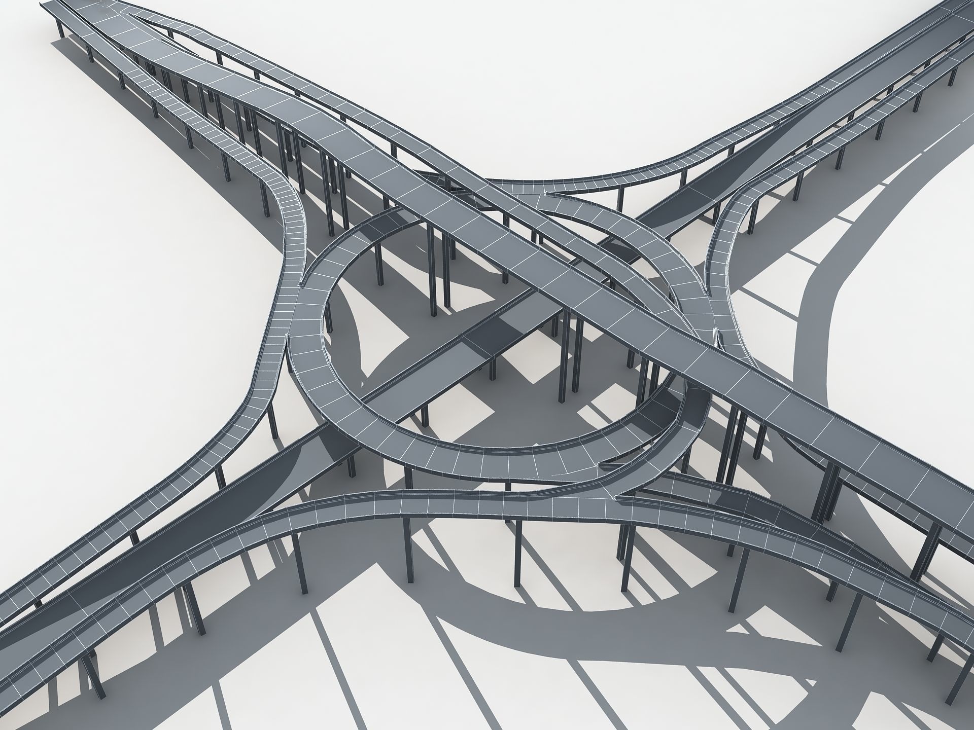 Highway Road Viaduct Flyover 05 3D model_17