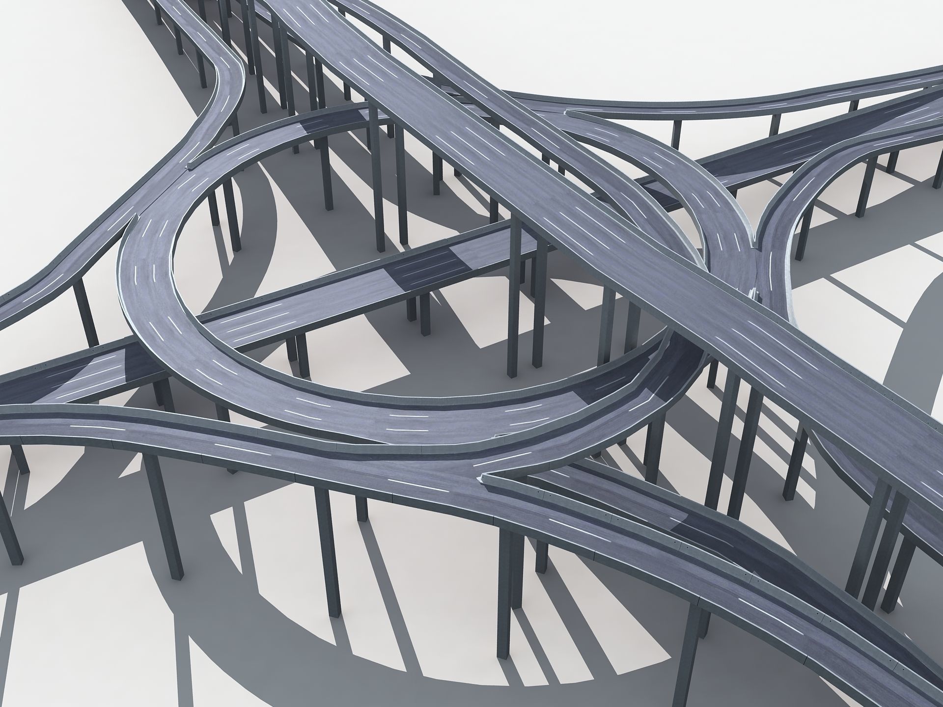 Highway Road Viaduct Flyover 05 3D model_20