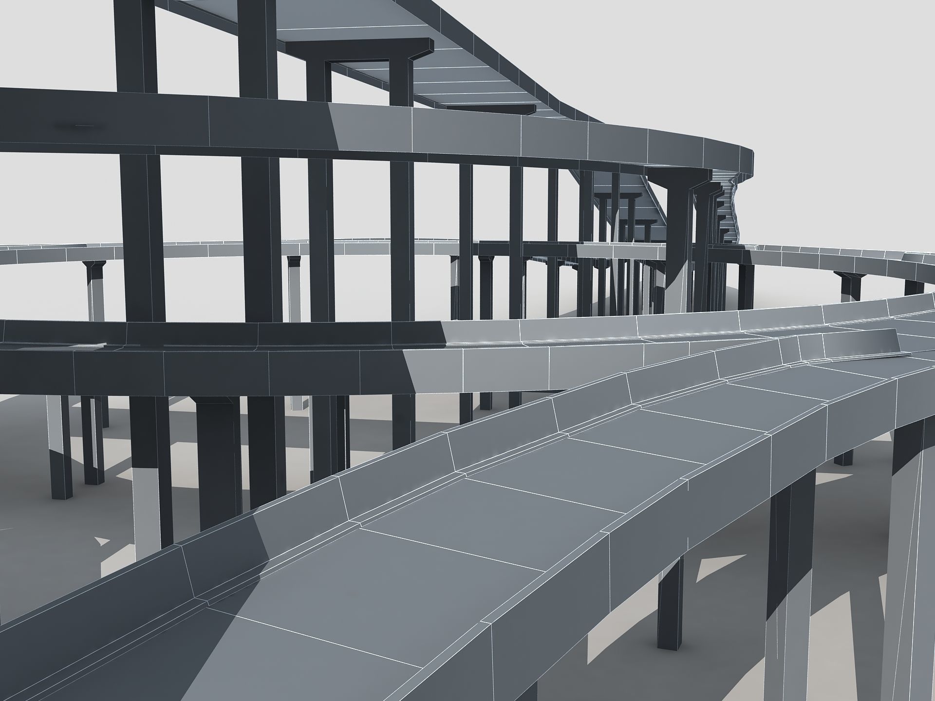 Highway Road Viaduct Flyover 05 3D model_12