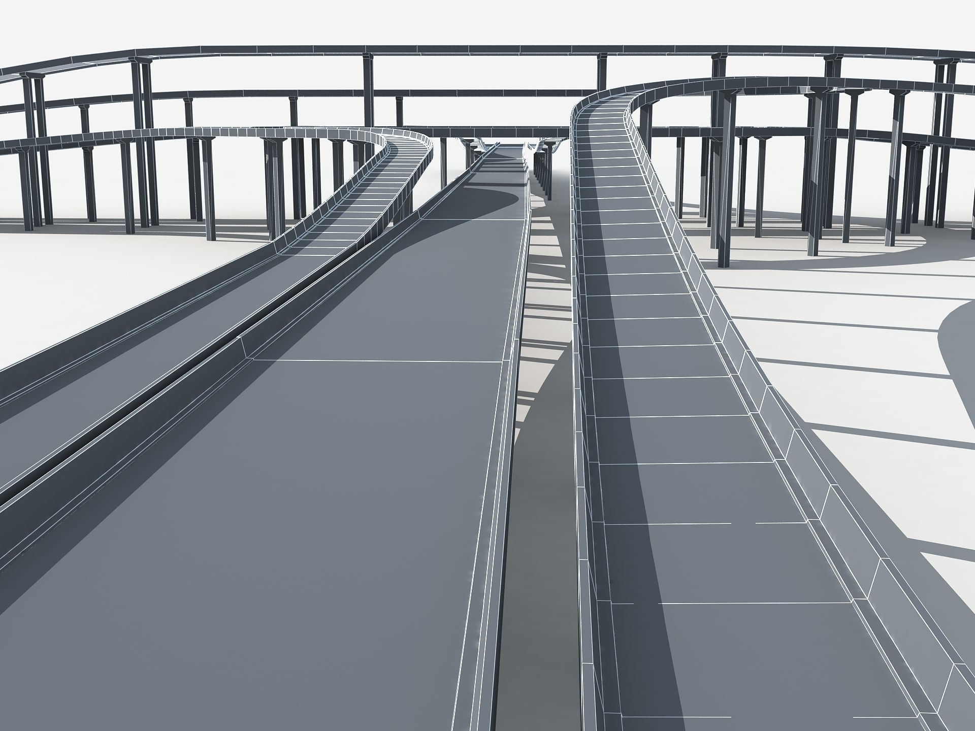 Highway Road Viaduct Flyover 05 3D model_16