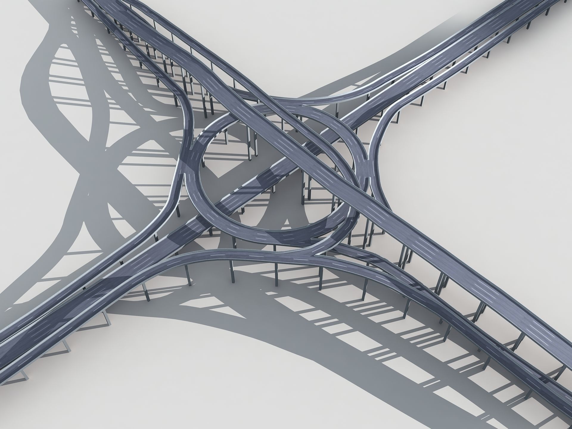 Highway Road Viaduct Flyover 05 3D model_11