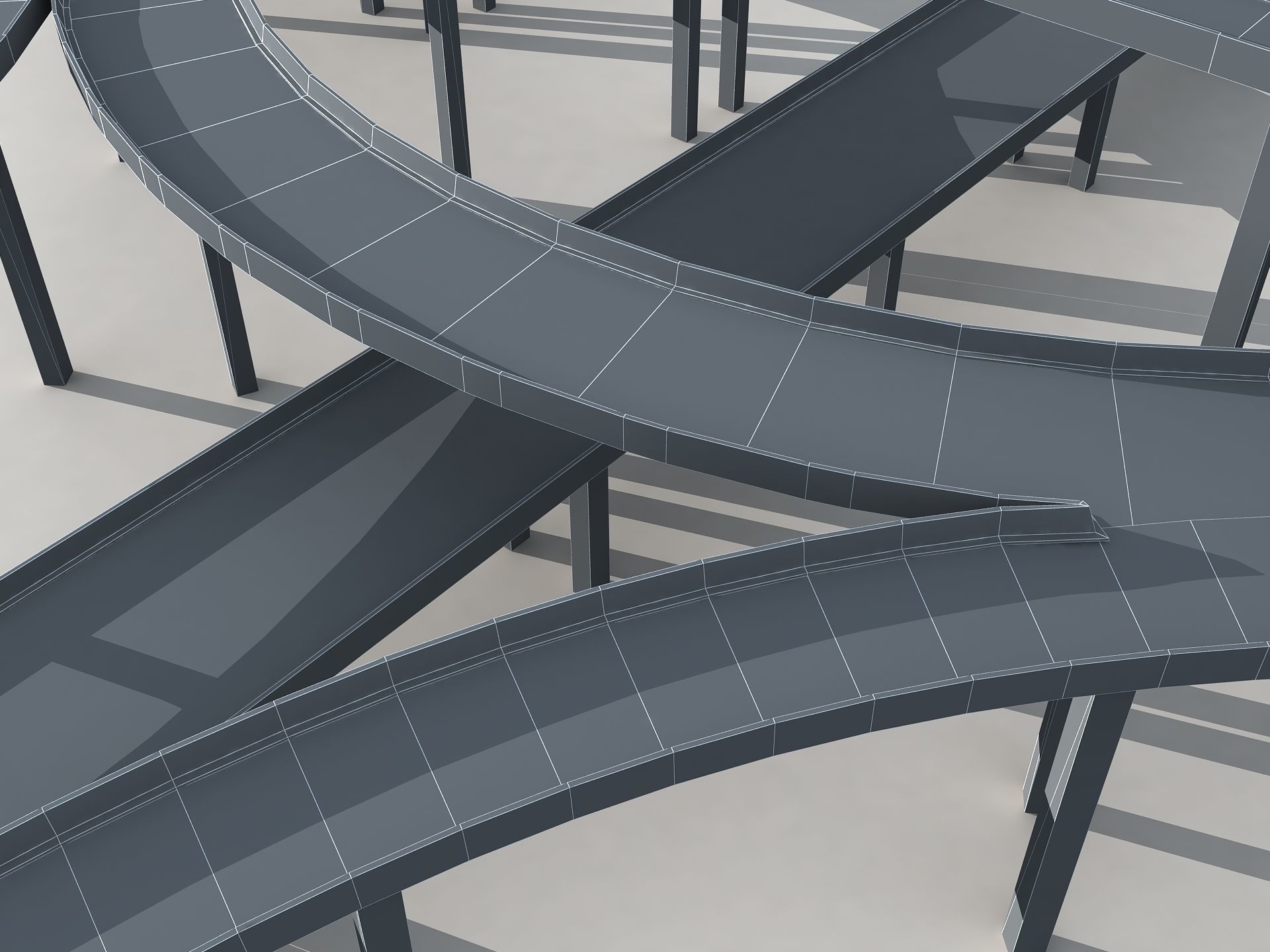 Highway Road Viaduct Flyover 05 3D model_4