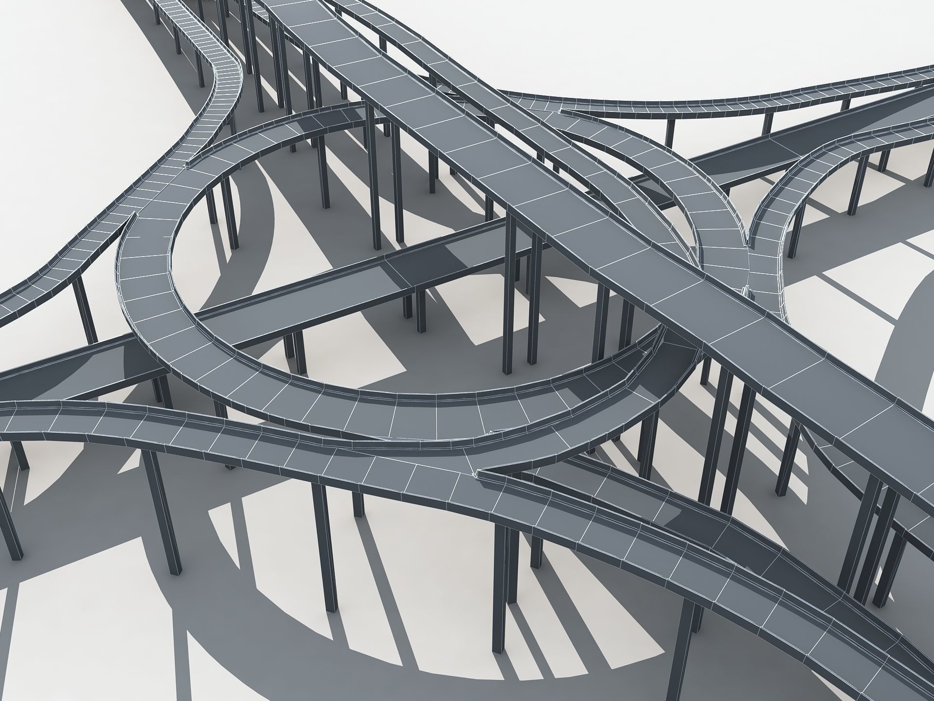 Highway Road Viaduct Flyover 05 3D model_15