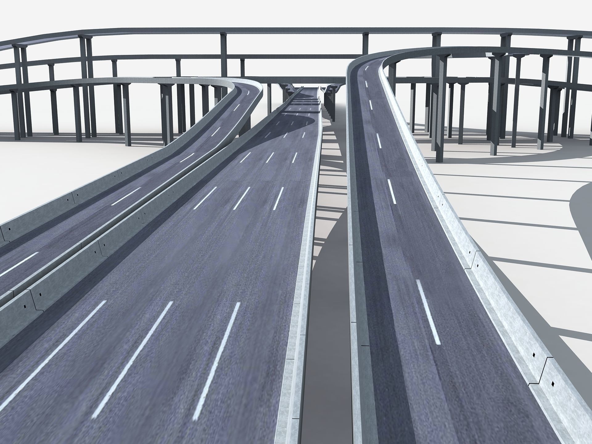 Highway Road Viaduct Flyover 05 3D model_18