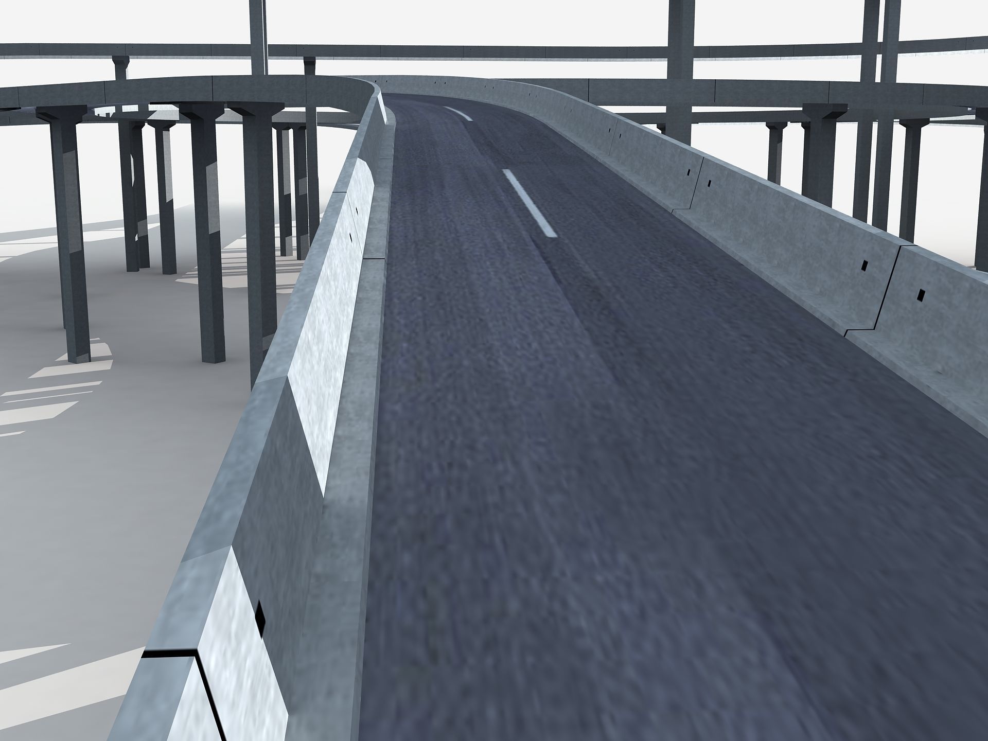 Highway Road Viaduct Flyover 05 3D model_2