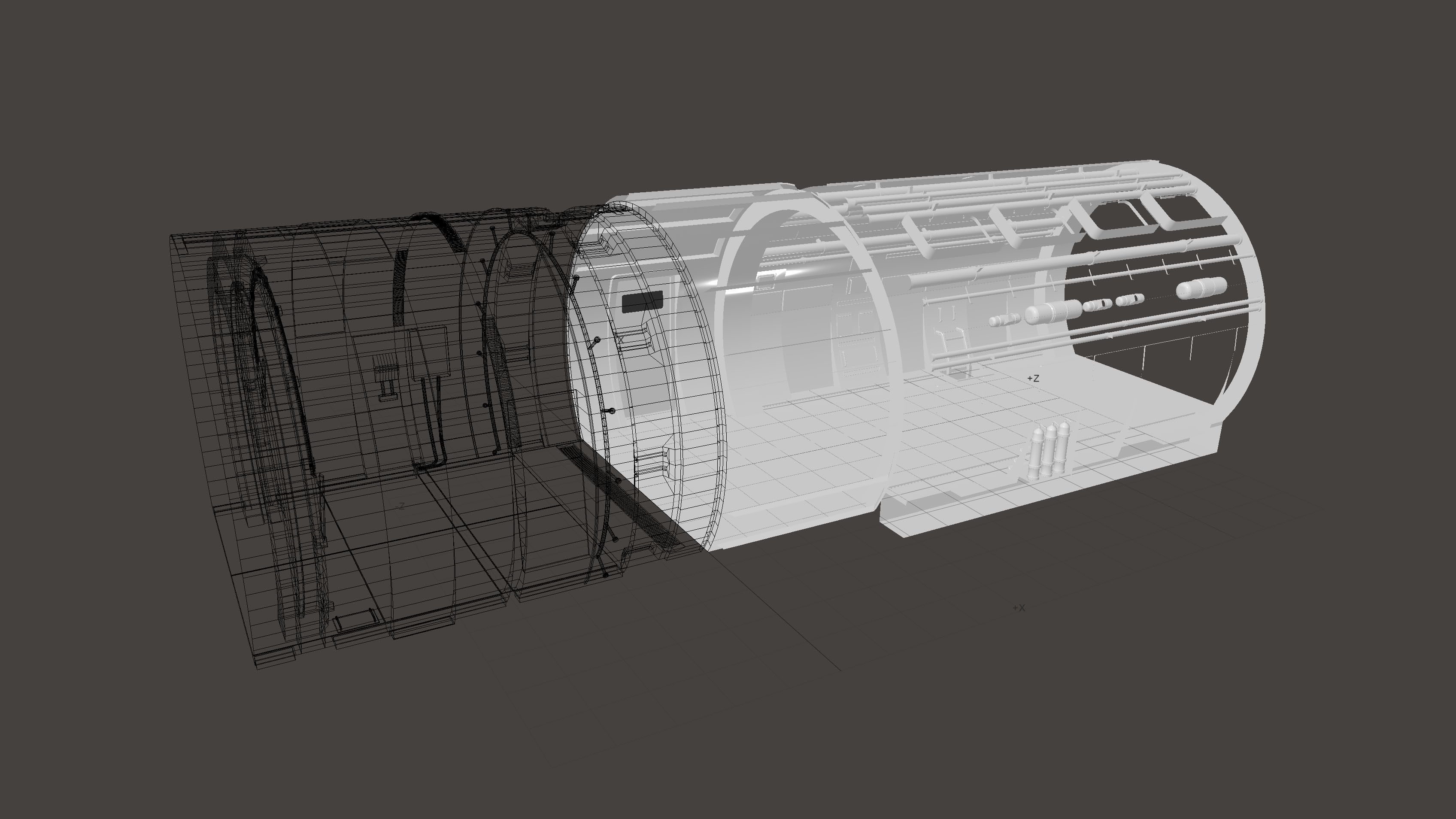 Scifi 3D Interior Corridor Lowpoly Low-poly 3D model_18