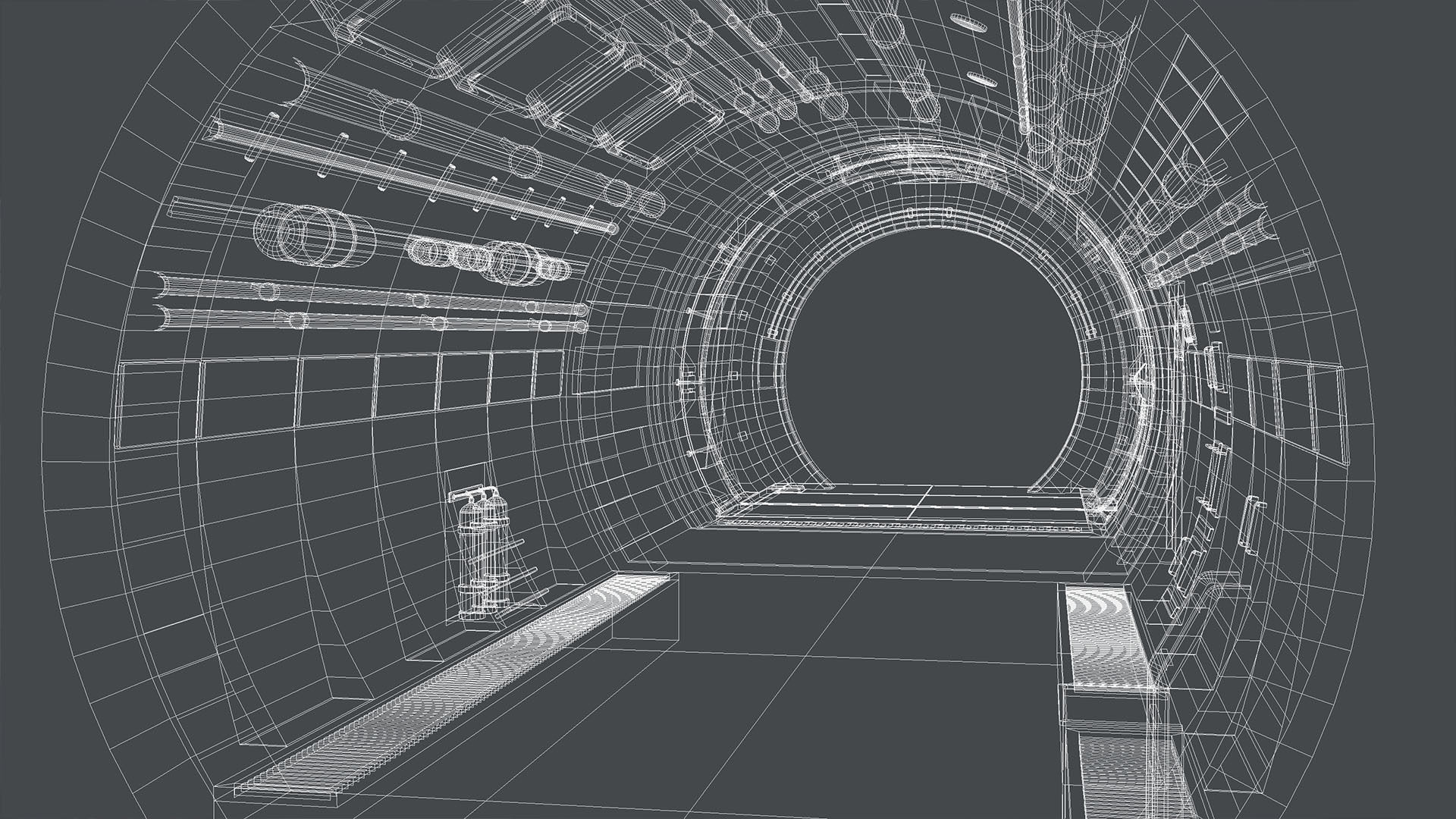 Scifi 3D Interior Corridor Lowpoly Low-poly 3D model_8