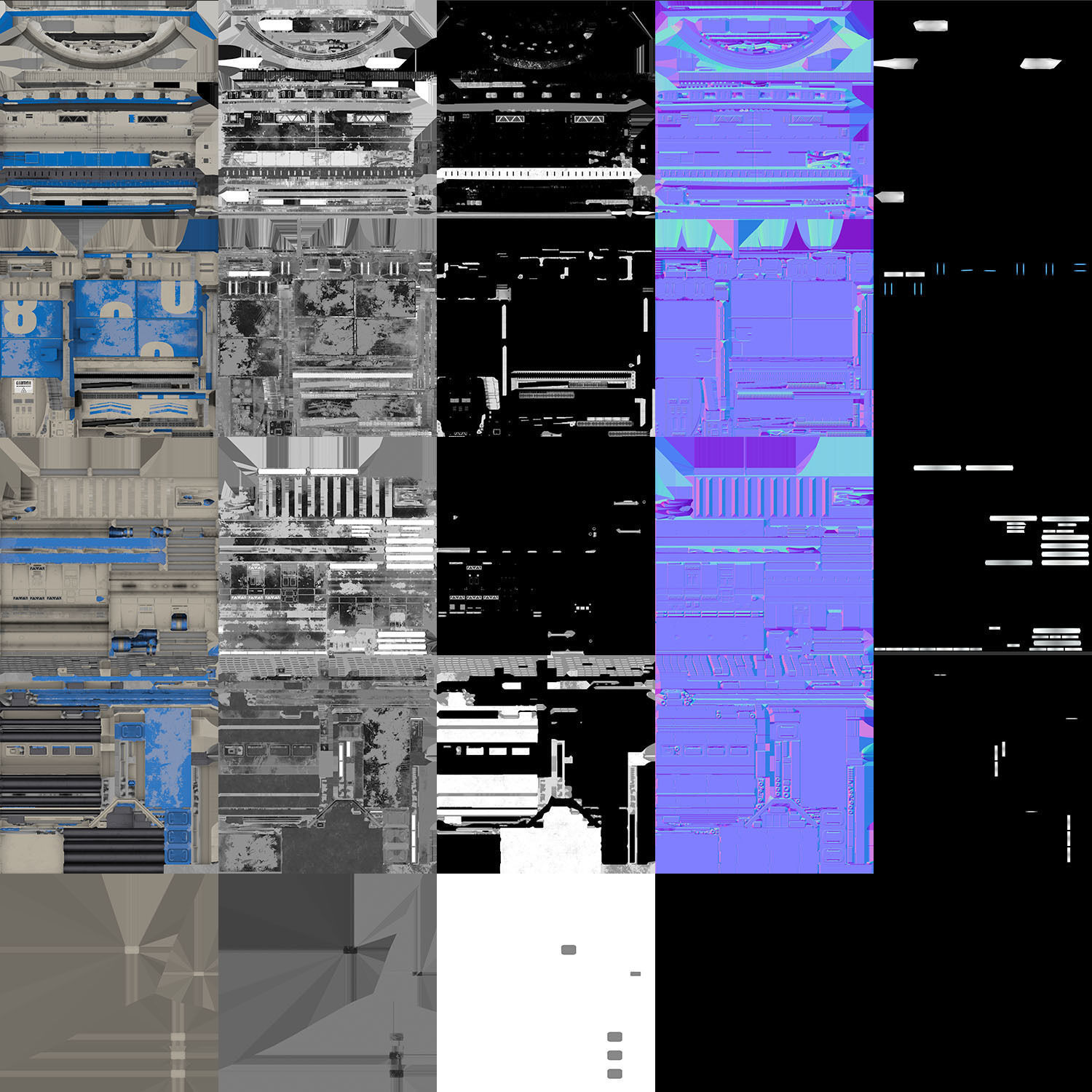 Scifi 3D Interior Corridor Lowpoly Low-poly 3D model_19