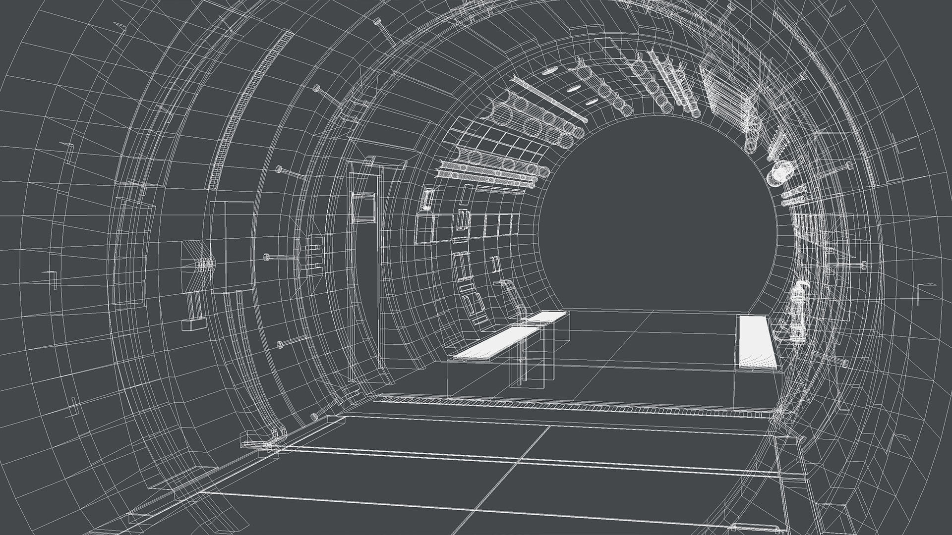 Scifi 3D Interior Corridor Lowpoly Low-poly 3D model_11