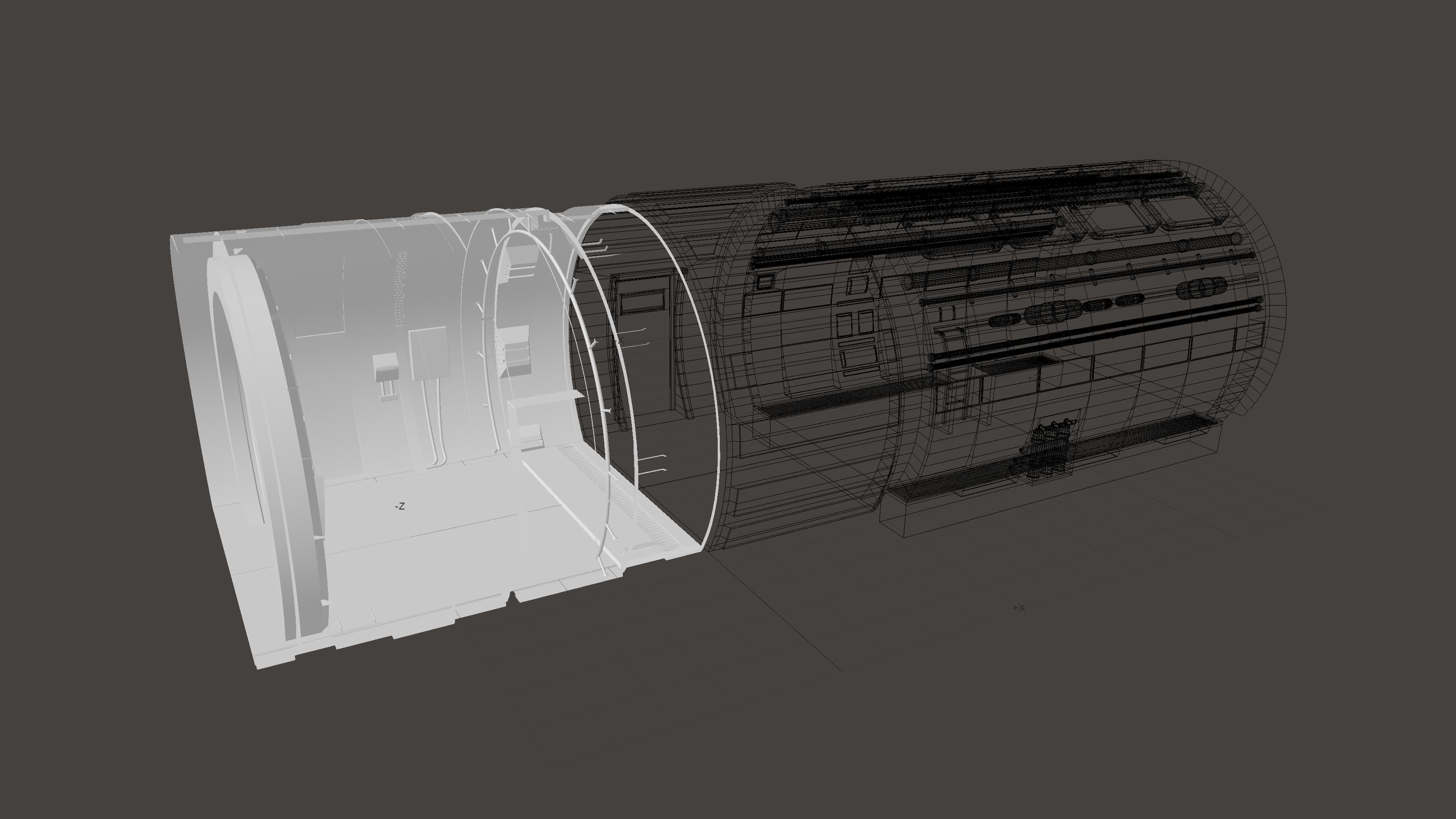 Scifi 3D Interior Corridor Lowpoly Low-poly 3D model_17