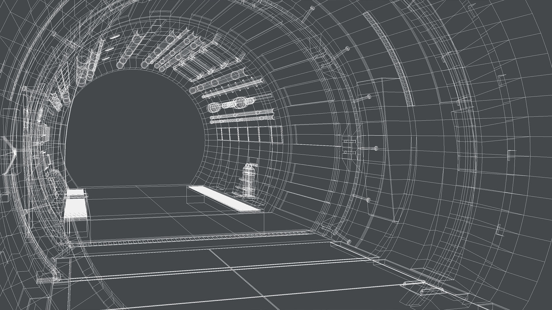 Scifi 3D Interior Corridor Lowpoly Low-poly 3D model_14