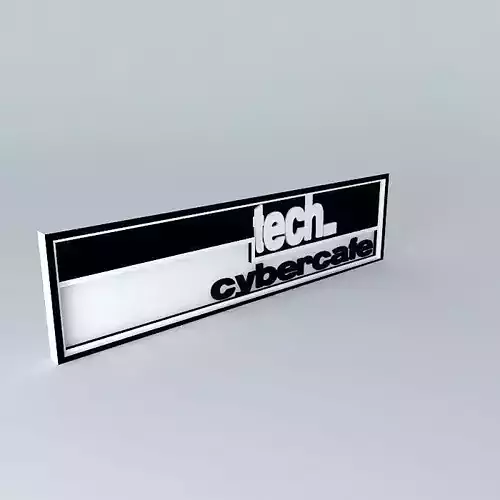 tech cybercafe - Signboard Free 3D model