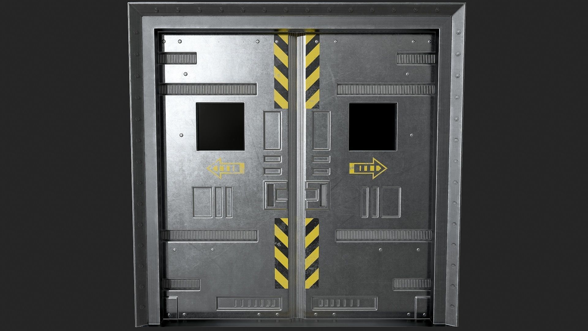 Security Doors Low-poly 3D model_3