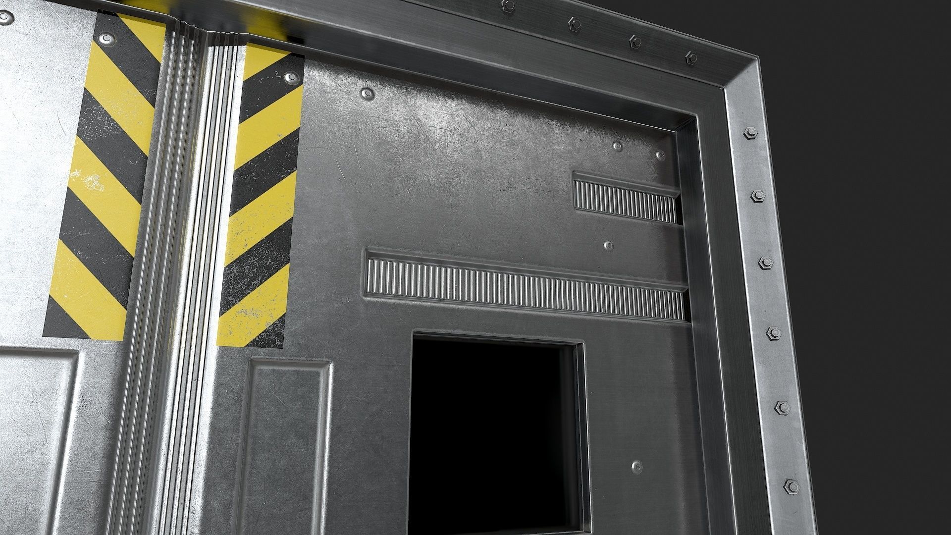 Security Doors Low-poly 3D model_5