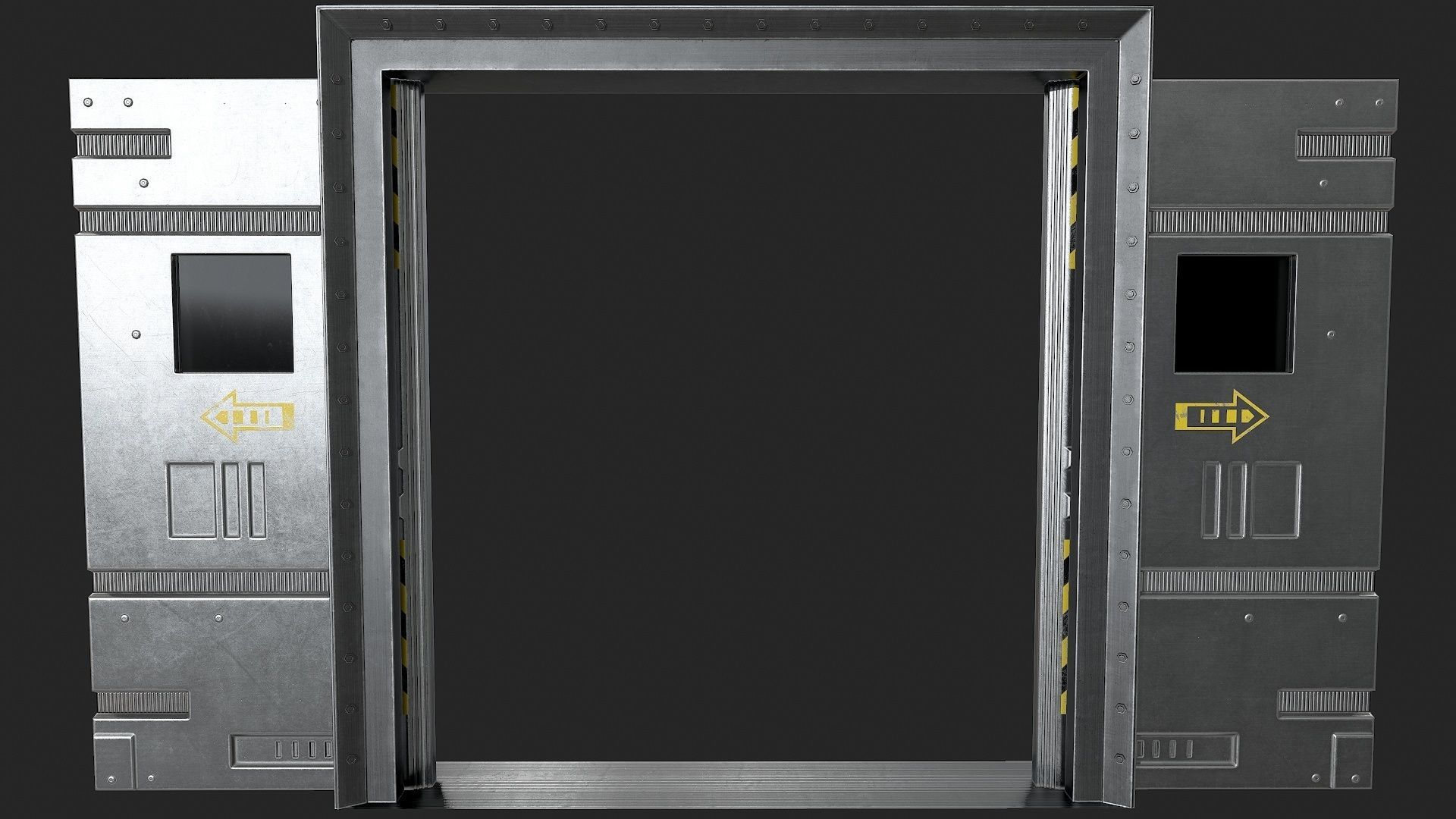 Security Doors Low-poly 3D model_4