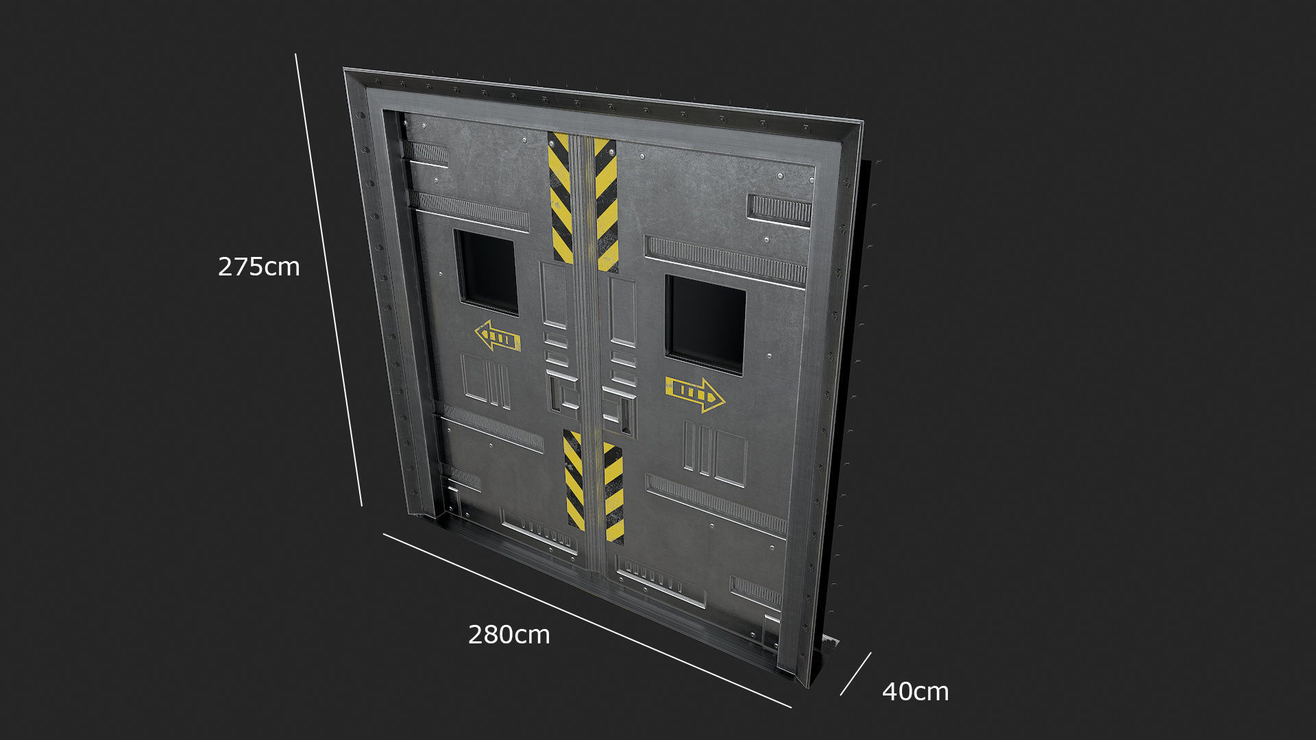 Security Doors Low-poly 3D model_2