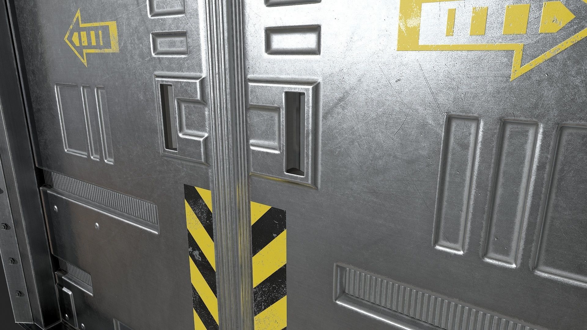 Security Doors Low-poly 3D model_6