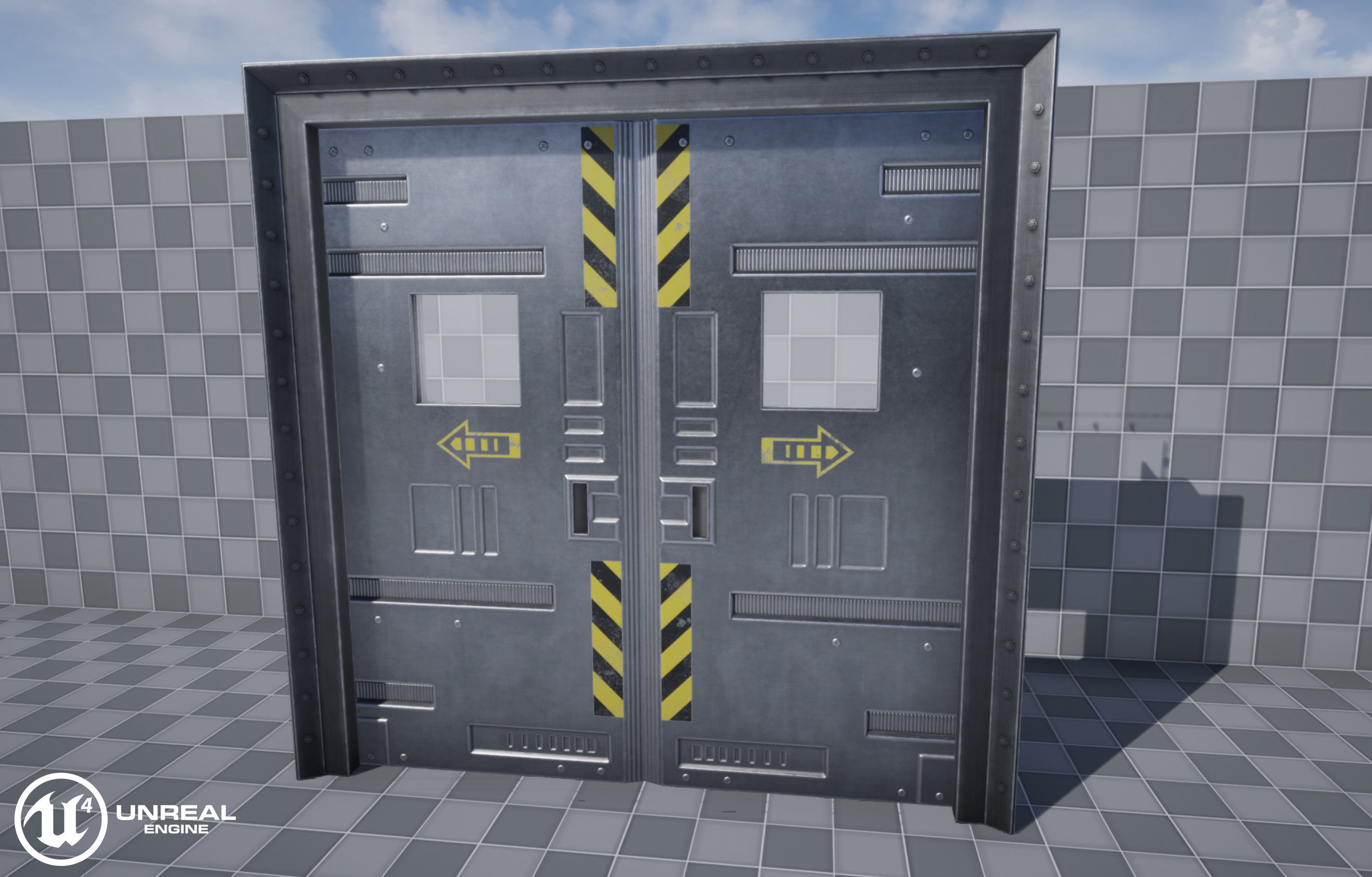 Security Doors Low-poly 3D model_9
