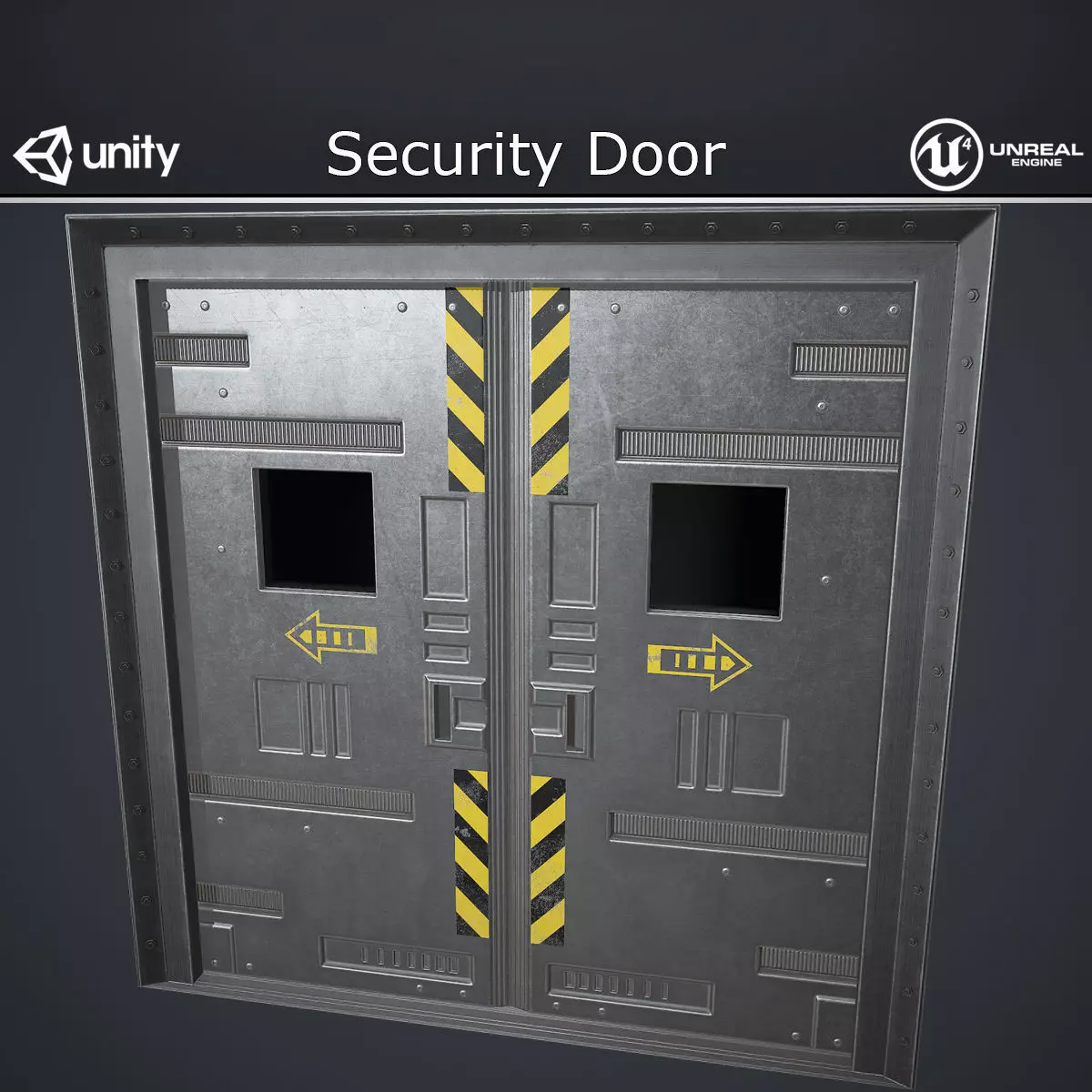 Security Doors Low-poly 3D model_0