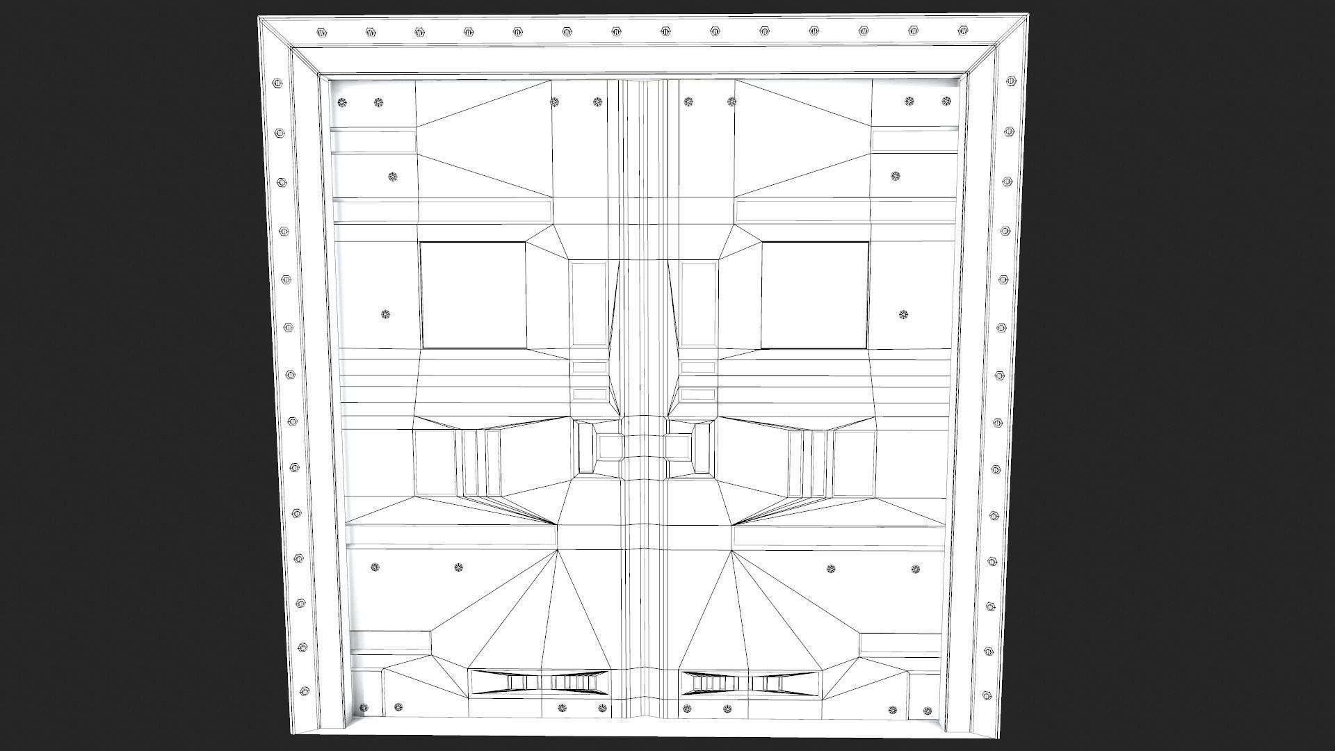 Security Doors Low-poly 3D model_7