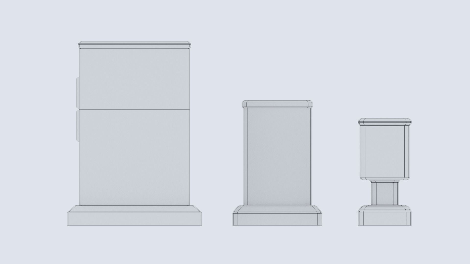 Sci-fi cyberpunk city street electrical boxes Low-poly 3D model_13