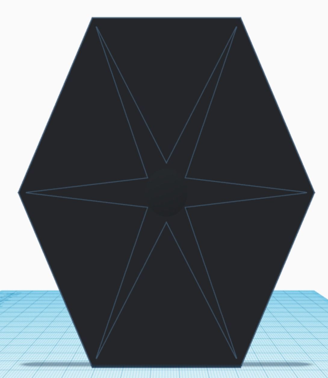 Low-Poly Tie Fighter 3D print model_2