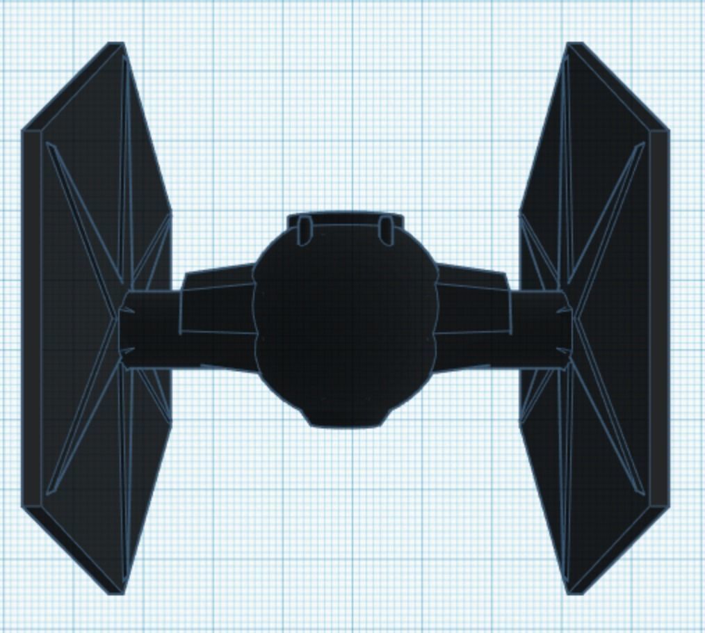 Low-Poly Tie Fighter 3D print model_4