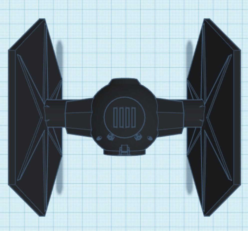 Low-Poly Tie Fighter 3D print model_1