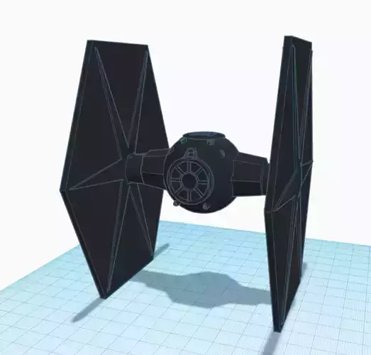 Low-Poly Tie Fighter 3D print model