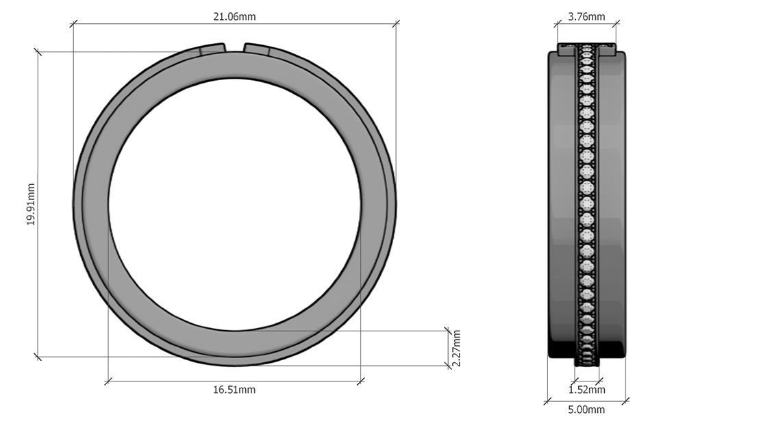 Two Narrow Diamond Ring 3D print model_4